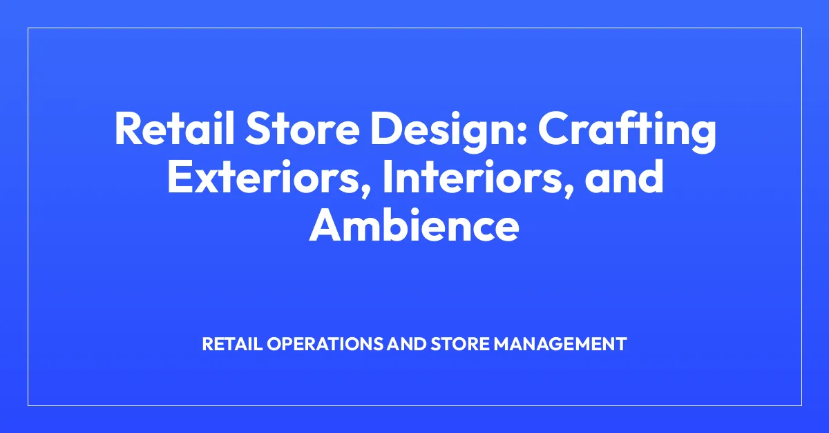 Retail Store Design: Crafting Exteriors, Interiors, and Ambience