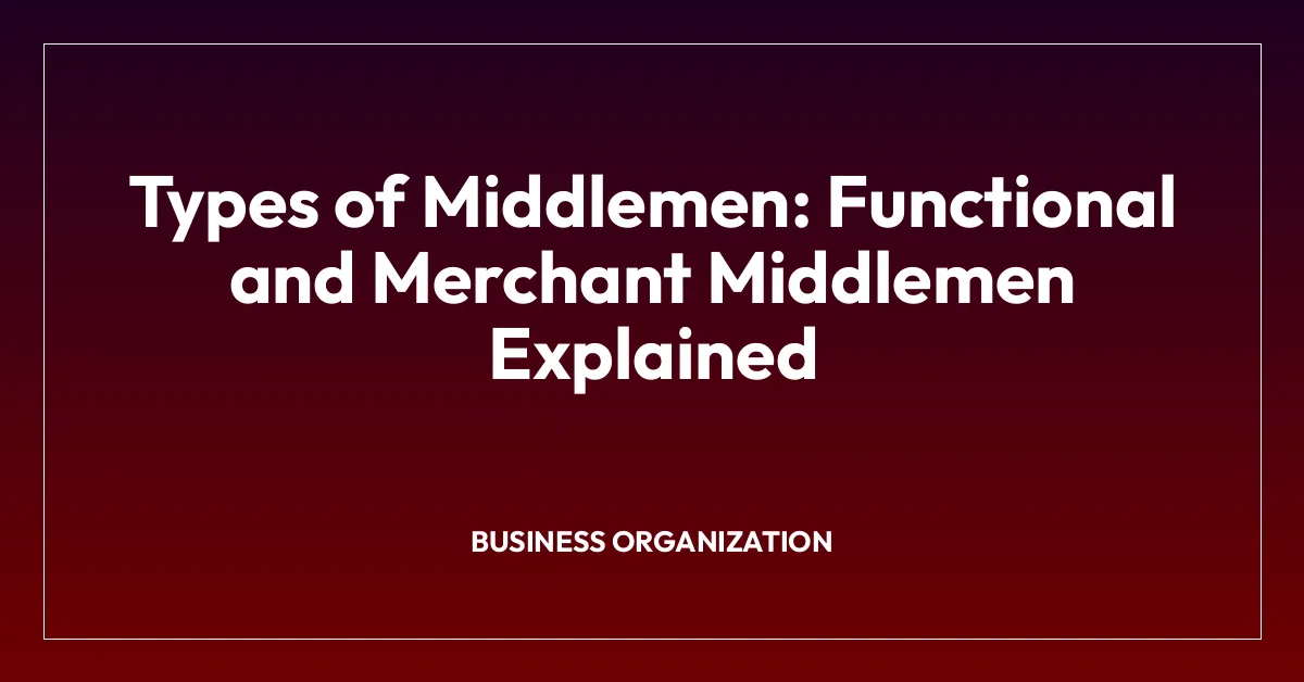 Types of Middlemen: Functional and Merchant Middlemen Explained