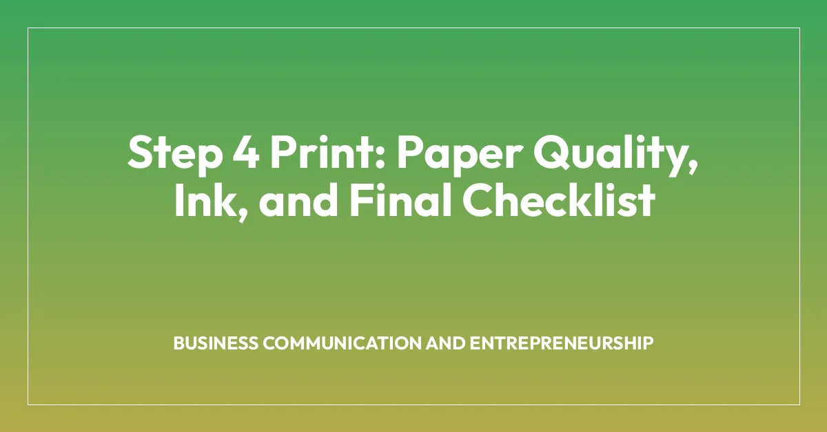 Step 4 Print: Paper Quality, Ink, and Final Checklist » Retail Town